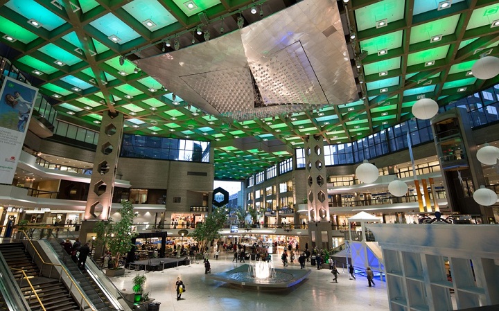 Inside the Complexe Desjardins in Montreal.