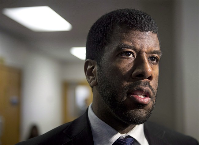 Lyle Howe talks with reporters at provincial court in Dartmouth on Monday, Jan. 27, 2014.