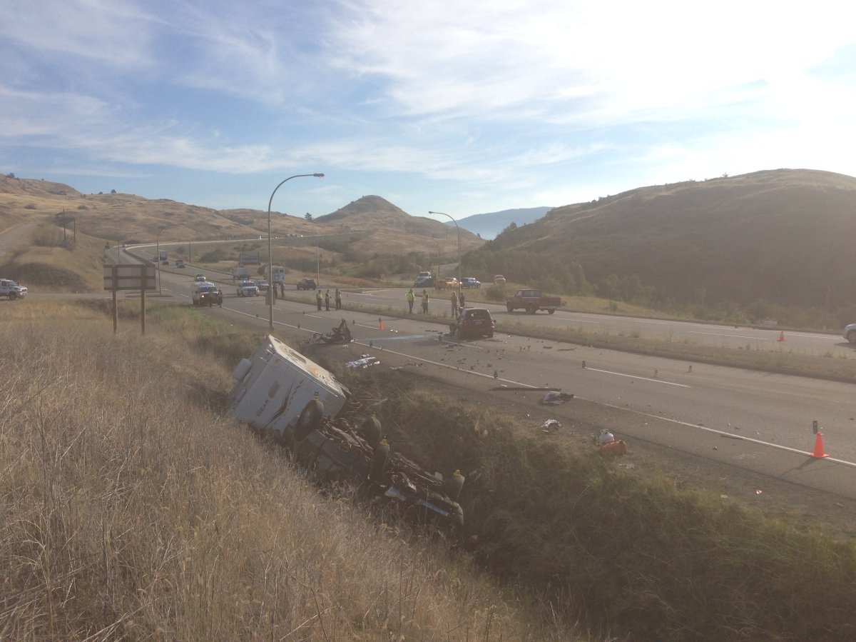 UPDATE Four people taken to hospital after crash on Highway 97