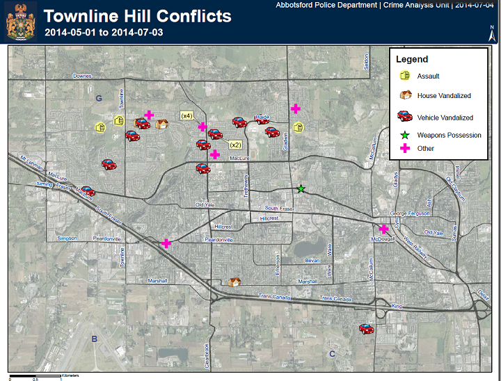 Map of Townline Hill conflict area.