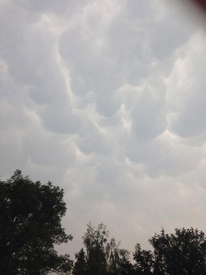 Mammatus clouds near Landis