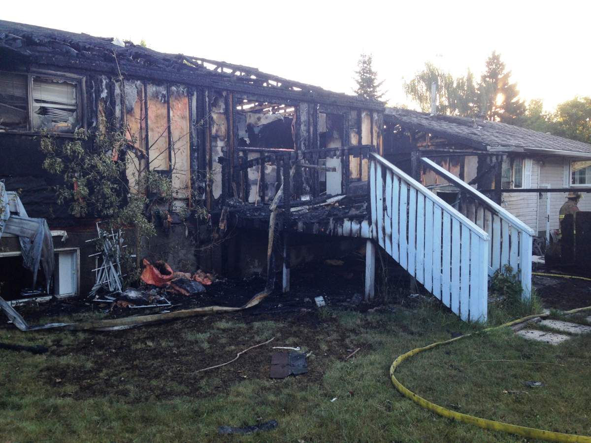 Damage from a fire in the community of Whitehorn on Thursday, July 31st, 2014.