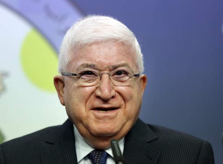 Fouad Massoum speaks during a press conference in Baghdad, Iraq, Thursday, July 24, 2014.