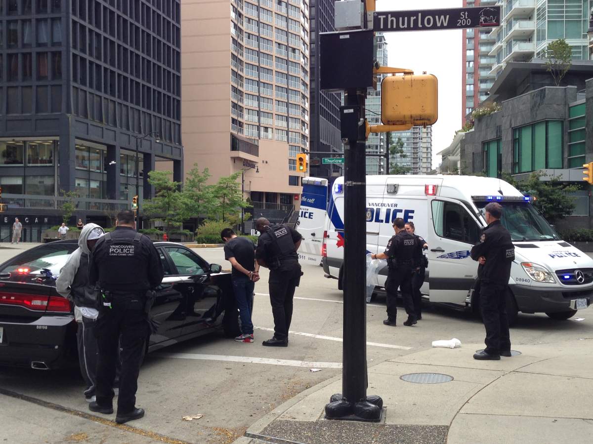 Two men arrested in downtown Vancouver.