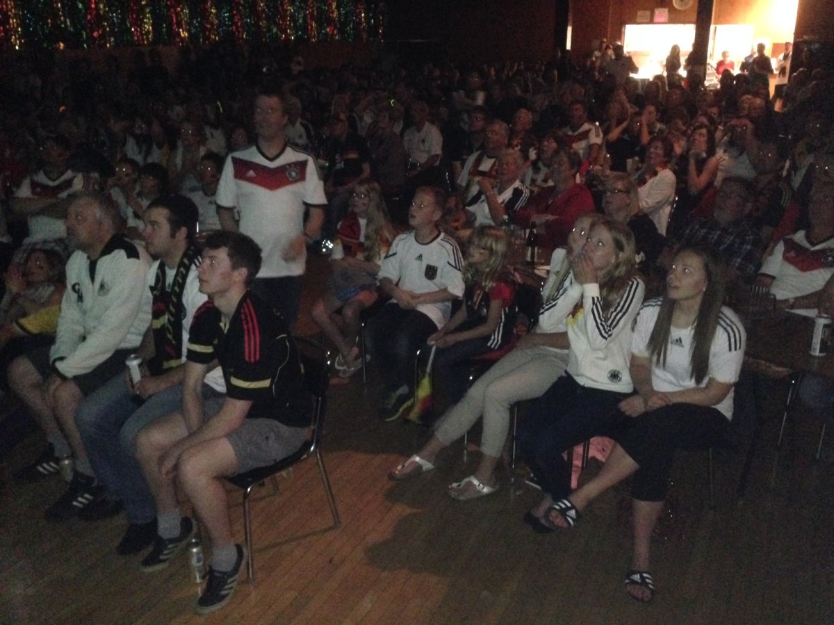 Germany fans watch during World Cup Final .