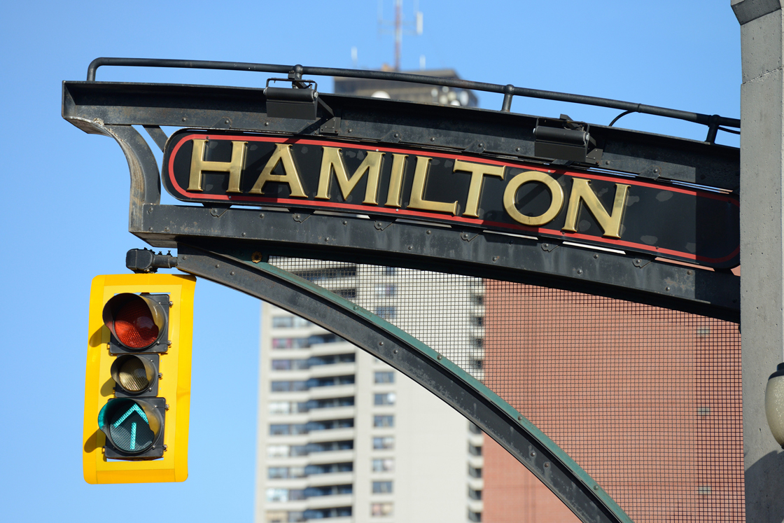 A sign for the City of Hamilton, Ont. May 27, 2014. THE CANADIAN PRESS IMAGES/Stephen C. Host