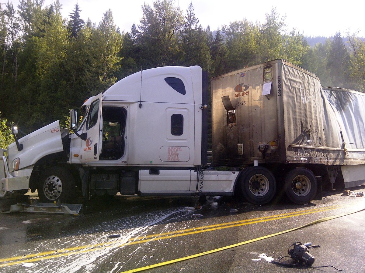 Tractor trailer crash closes Trans-Can near Revelstoke - image