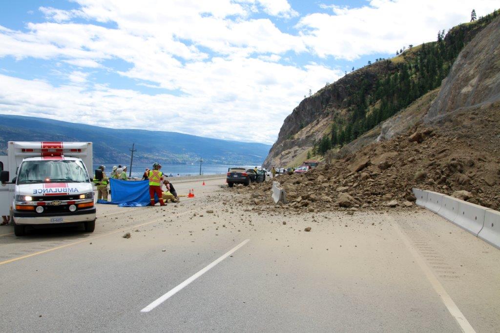 UPDATE: Cleanup Still Underway After Highway 97 Rockslide | Globalnews.ca