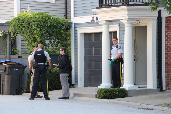 Police have been on scene at a townhome on Davies Avenue throughout the morning.