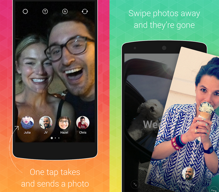 Bolt allows users to send self-destructing photo and video messages.