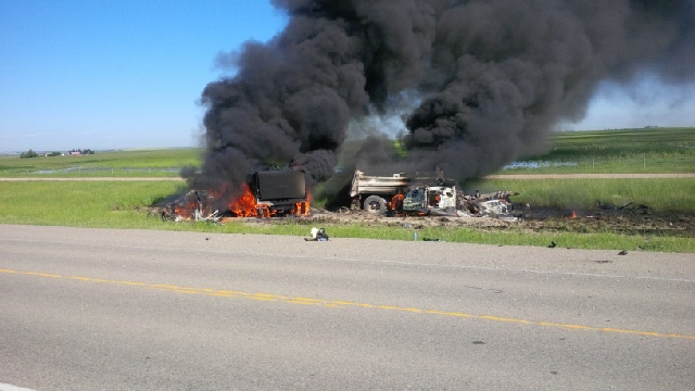 A crash near Irricana. Courtesy of Kevin Berze.