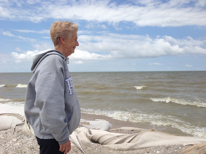 Judy Pisclevich fears every day will bring wind and water to damage her home again.