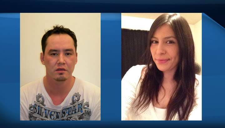 Mounties are on the hunt for Kevin Brian Henderson (left) and Shantel Laureen Mike (right). Both are charged with attempted murder after a missing Montreal Lake Cree Nation woman was located Tuesday.