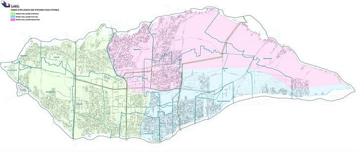A map showing the areas affected by a boil-water advisory in Laval on July 2, 2014.