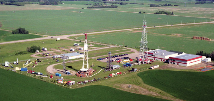 An aerial view of the Leduc #1 Discovery Centre.