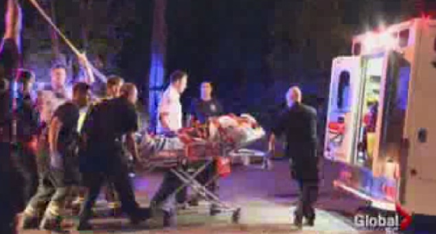 The unknown man was rushed to hospital.