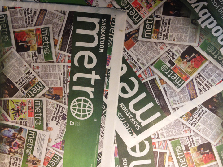 Metro to shutter free print newspapers in Regina, Saskatoon, London.