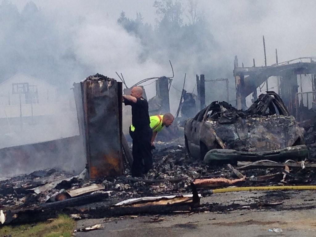 A fire destroyed the fire hall and town council building in Millville, N.B.