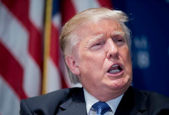 Donald Trump speaks at a National Press Club luncheon in Washington. 