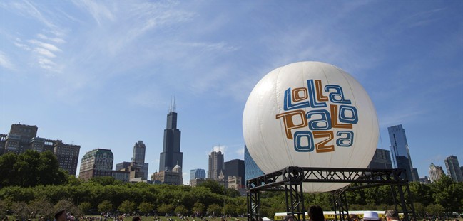  This Aug. 4, 2013 file photo shows a Lollapalooza balloon at the Lollapalooza Festival in Grant Park in Chicago.