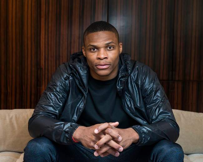 Russell Westbrook | Basketballs and baskets of clothes