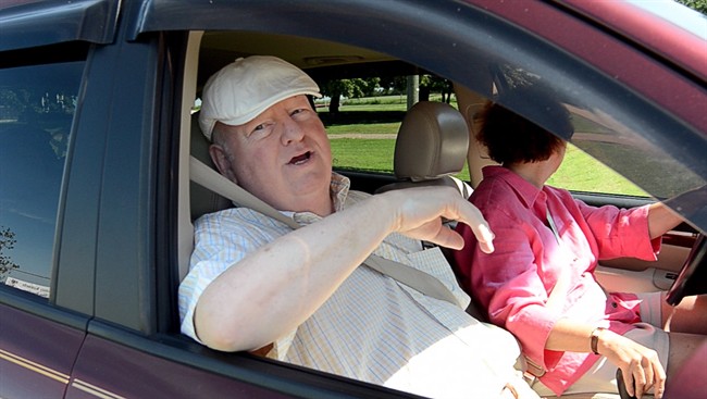 Mike Duffy is pictured in  P.E.I. on July 18, 2014. 
