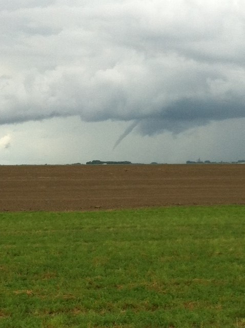 A viewer snapped this photo of a funnel cloud.