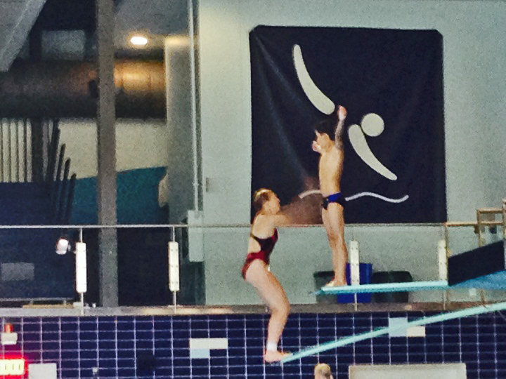Training at the Pointe-Claire Aquatic Centre on July 8, 2014.