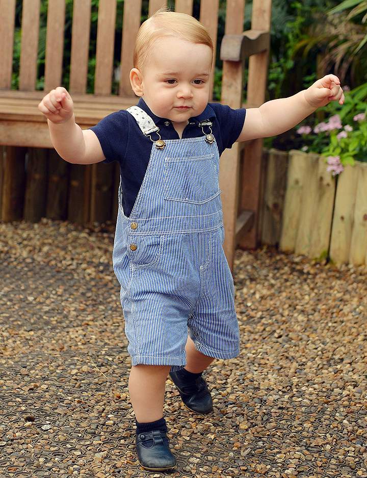 This photo dated Wednesday July 2, 2014, was taken to mark Prince George’s first birthday and shows the Prince during a visit to the Sensational Butterflies exhibition at the Natural History Museum in London.