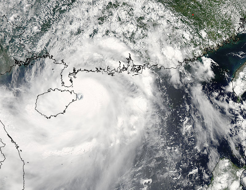Typhoon Rammasun approaching Hainan Island, China on July 18.