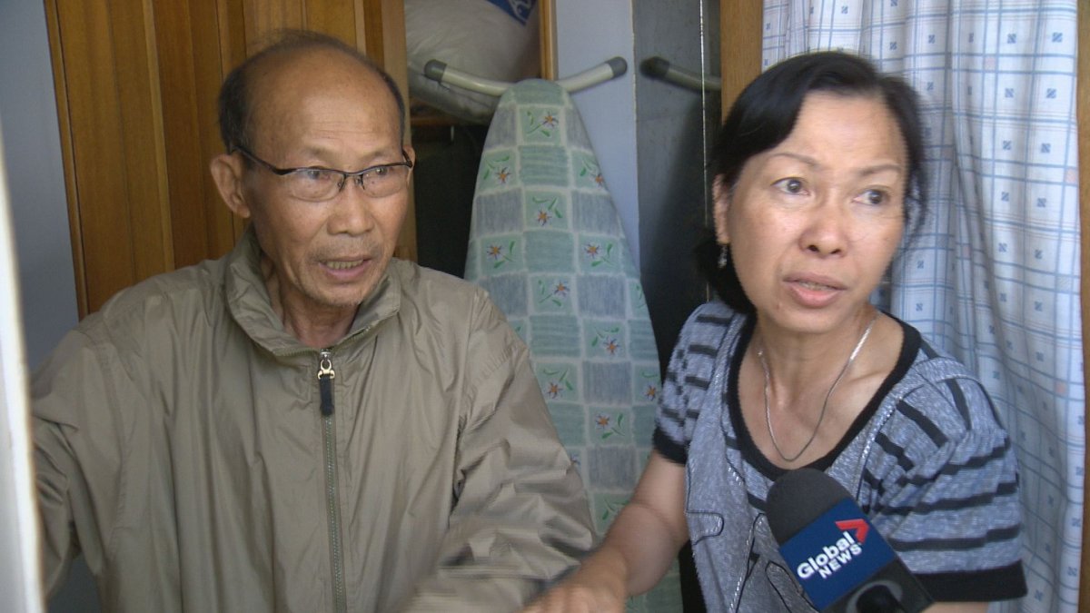Lai Tran, left, spoke about his ordeal to Global News via translation provided by neighbour and friend Tuyet Van on Sunday.