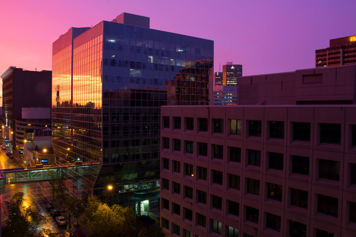 Winnipeg sunset forest fire smoke