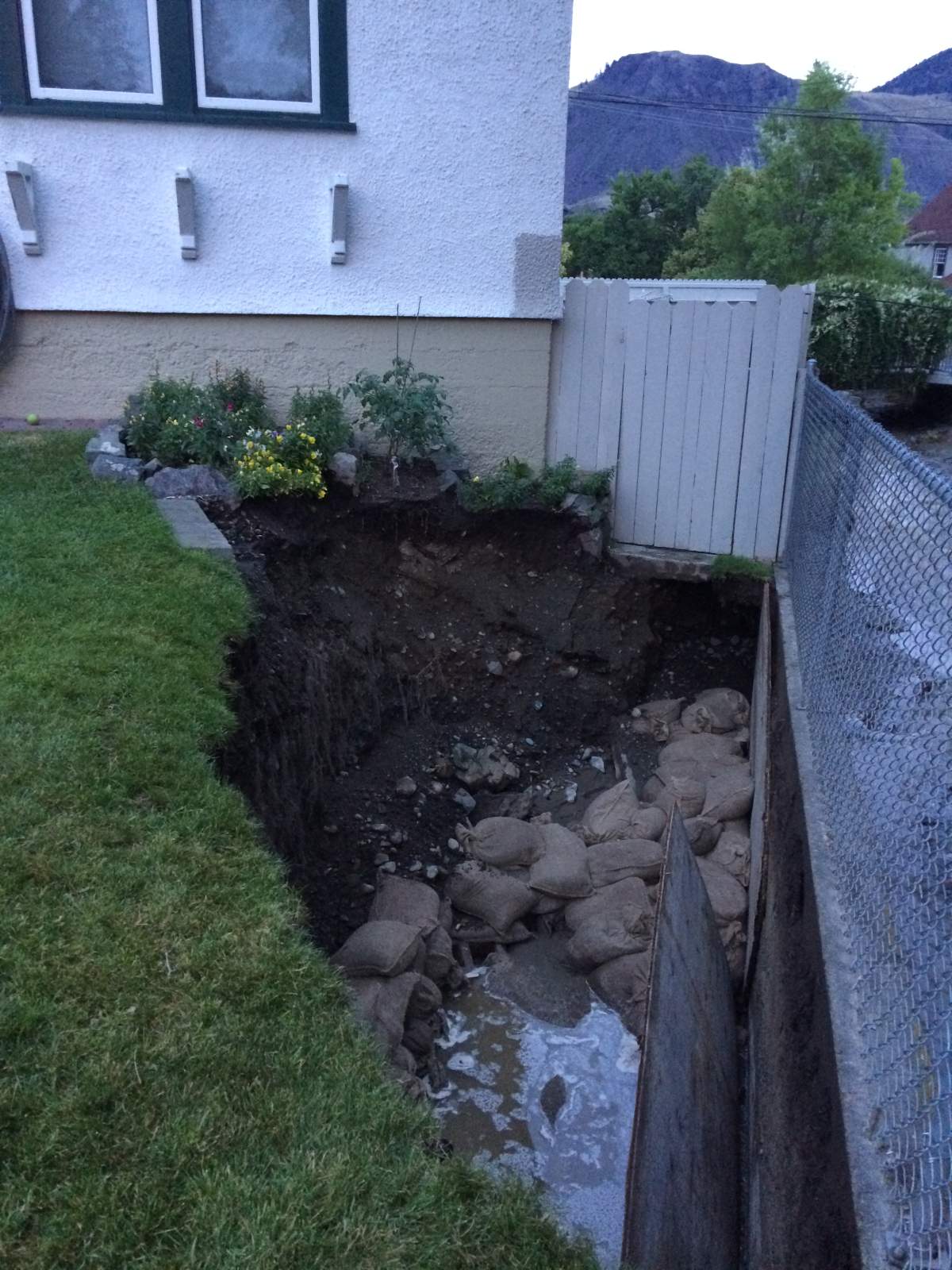A massive sinkhole on a property in Kamloops.