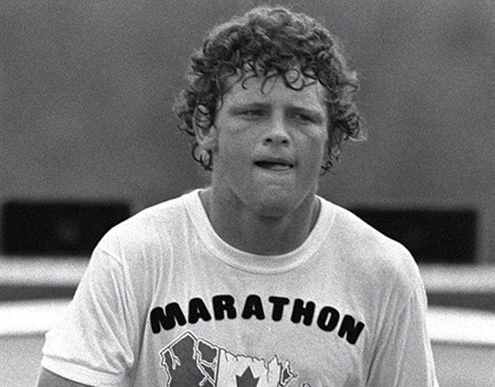 Terry Fox continues his Marathon of Hope run across Canada in this Aug., 1980 file photo.