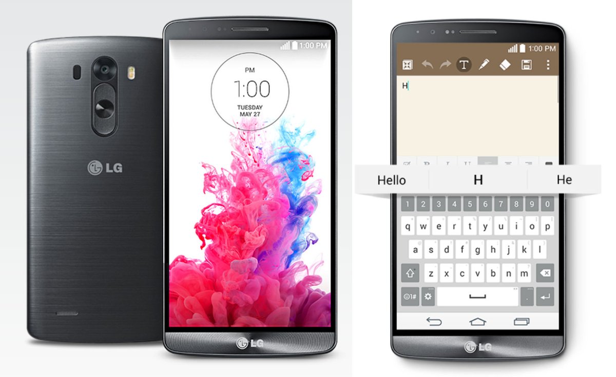 The LG G3 is made for one handed use with rear buttons and smart typing.