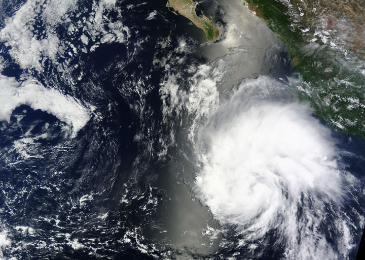 Hernan as it generated into a tropical storm on July 26, 2014.