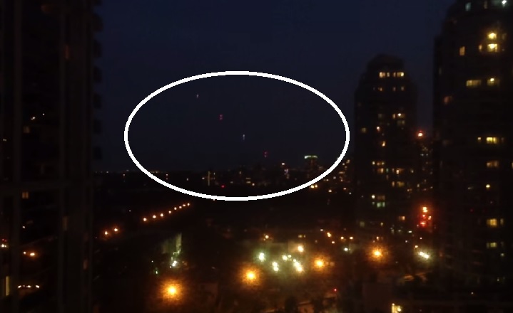 Toronto resident Sarah Chun posted a video on Youtube July 26, 2014 showing several unidentified bright lights over North York.