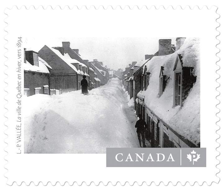 This Canada Post stamp features Winter in Quebec City, shot in 1894 by Louis-Prudent Vallée.
