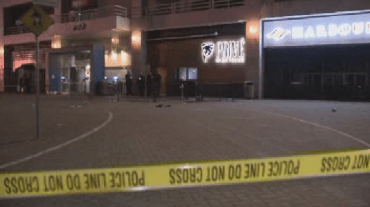 The scene of a stabbing in downtown Vancouver on July 6, 2014.