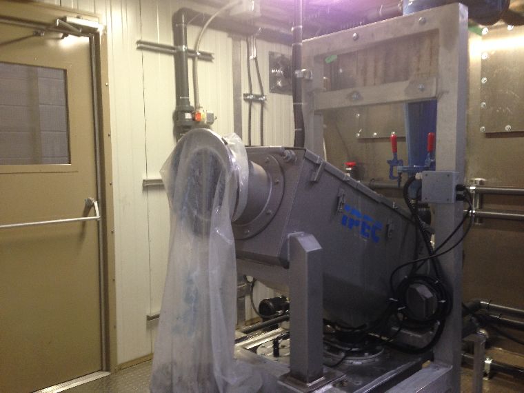 This is where the solid materials are separated.