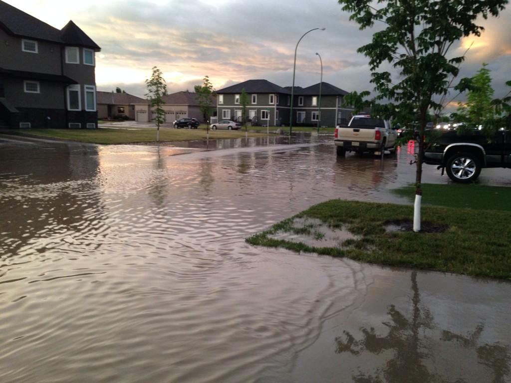 Heavy rain, strong wind and hail have hit a number of communities across southern and central Saskatchewan.