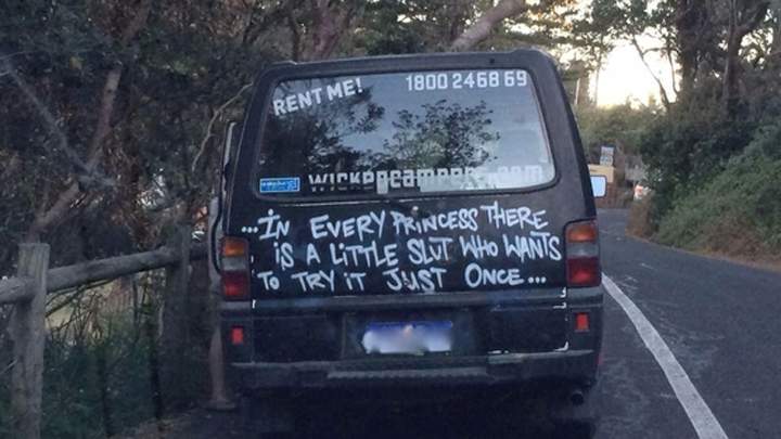 The van that provoked Paula Obrbea to start an online petition against Wicked Campers.