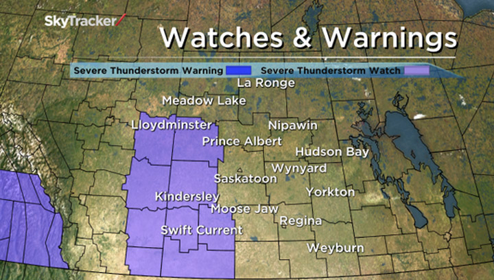 Environment Canada issues severe thunderstorm watch for western Saskatchewan.