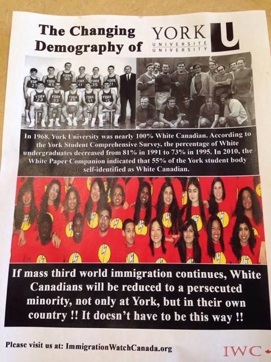 A photo of an anti-immigration flyer found at the York University campus.