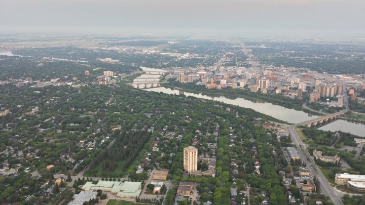 Aug. 8: This Your Saskatchewan photo was taken by Eric Beck high above Saskatoon Thursday morning.