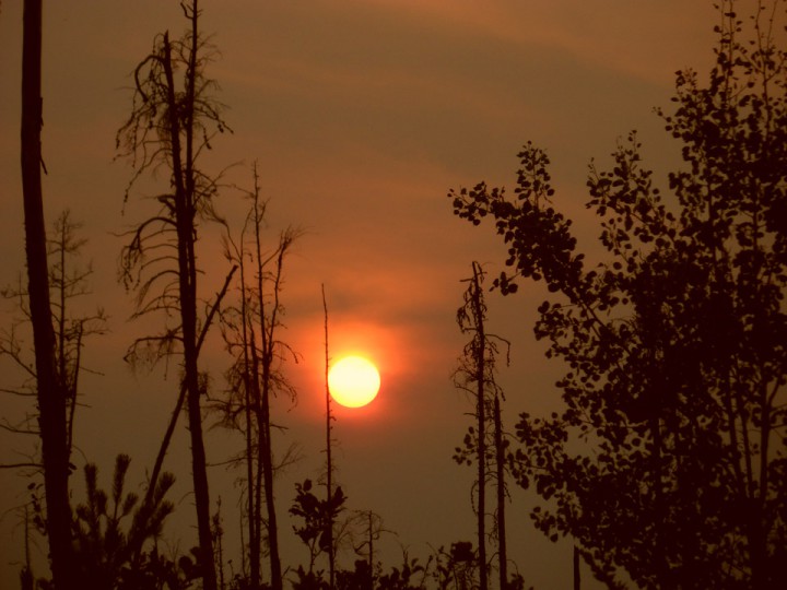 Aug 19: This Your Saskatchewan photo was taken by Dorothy Caisse of the smoky sky near near Île-à-la-Crosse.