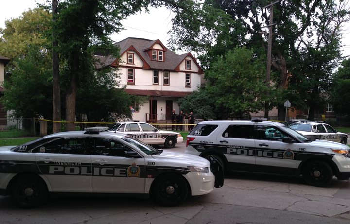 An Austin Street home in Point Douglas is the focus of a Winnipeg police investigation following an assault.