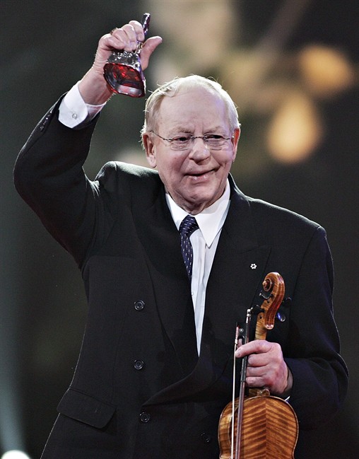 Buddy MacMaster, pictured receiving a lifetime achievement award at the East Coast Music Awards in 2006.