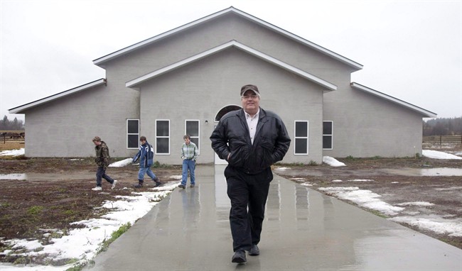 Winston Blackmore is seen outside his community hall in the isolated religious commune of Bountiful, B.C., on Nov. 23, 2011.
THE CANADIAN PRESS/Jonathan Hayward.