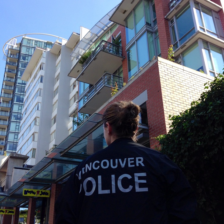 The scene of a home invasion in Vancouver's westend.